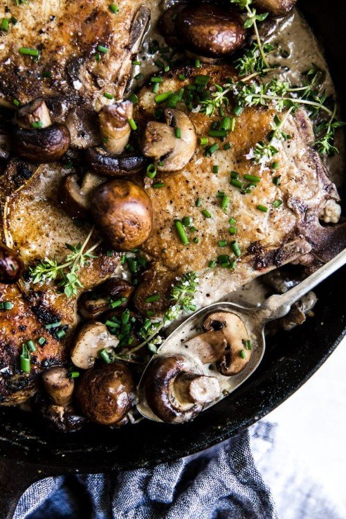 Pork Chops with Mushroom Cream Sauce